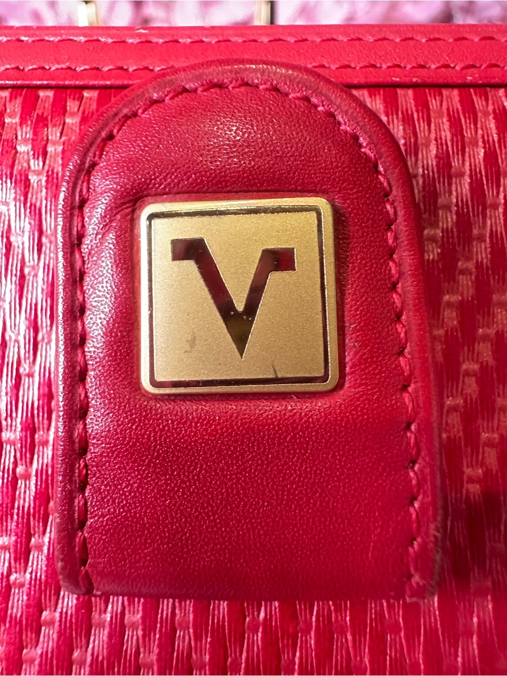 Valentino Rudy Red Textured Wallet - Picture 4 of 16
